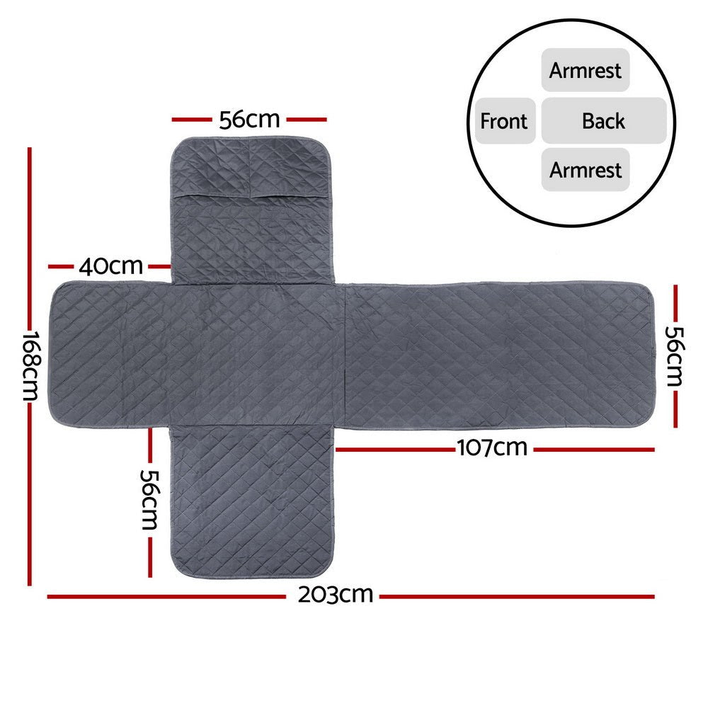 Artiss Recliner Chair Cover 100% Water Resistant Grey - Furniture > Bar Stools & Chairs - Rivercity House & Home Co. (ABN 18 642 972 209) - Affordable Modern Furniture Australia