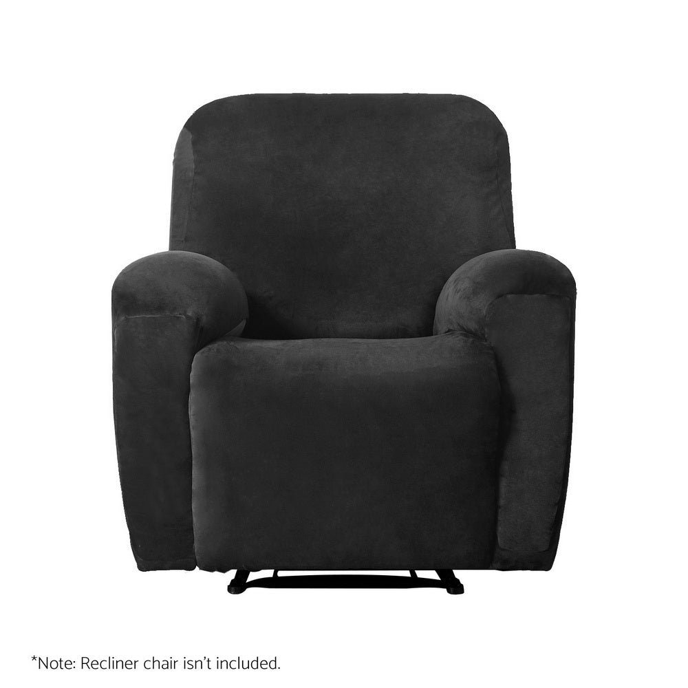 Artiss Recliner Chair Covers 1 Seater Velvet Black - Furniture > Bar Stools & Chairs - Rivercity House & Home Co. (ABN 18 642 972 209) - Affordable Modern Furniture Australia