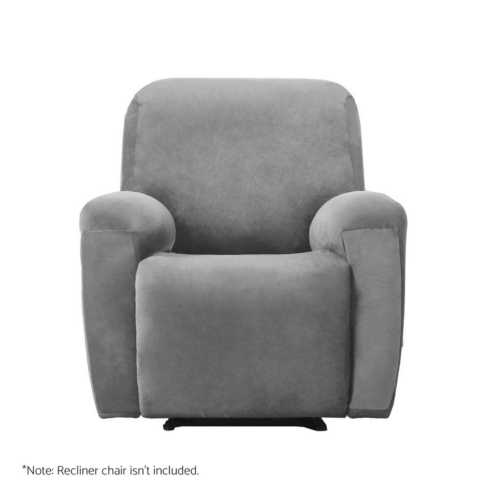 Artiss Recliner Chair Covers 1 Seater Velvet Grey - Furniture > Bar Stools & Chairs - Rivercity House & Home Co. (ABN 18 642 972 209) - Affordable Modern Furniture Australia