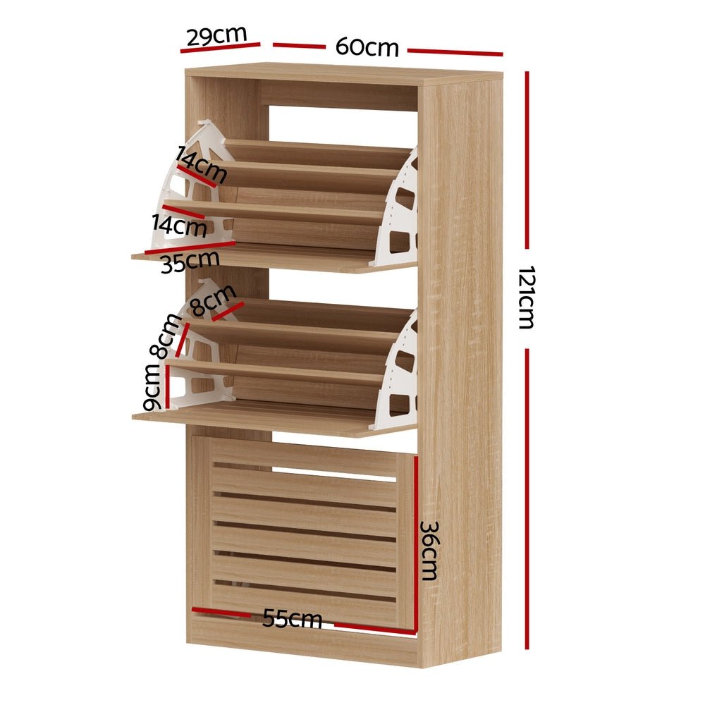 Artiss Shoe Cabinet Storage Drawer 45 Pairs Pine - Furniture > Living Room > Shoe Storage - Rivercity House & Home Co. (ABN 18 642 972 209) - Affordable Modern Furniture Australia