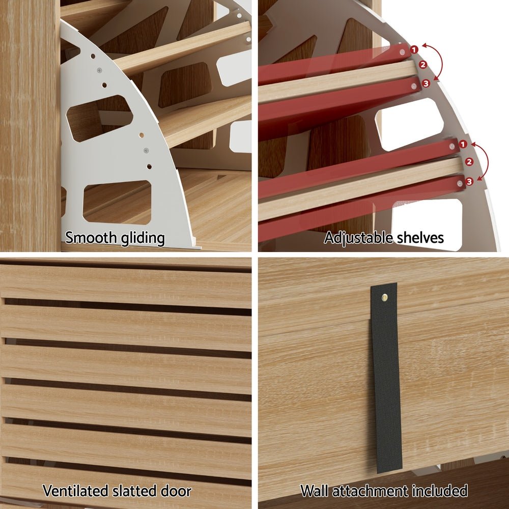 Artiss Shoe Cabinet Storage Drawer 45 Pairs Pine - Furniture > Living Room > Shoe Storage - Rivercity House & Home Co. (ABN 18 642 972 209) - Affordable Modern Furniture Australia