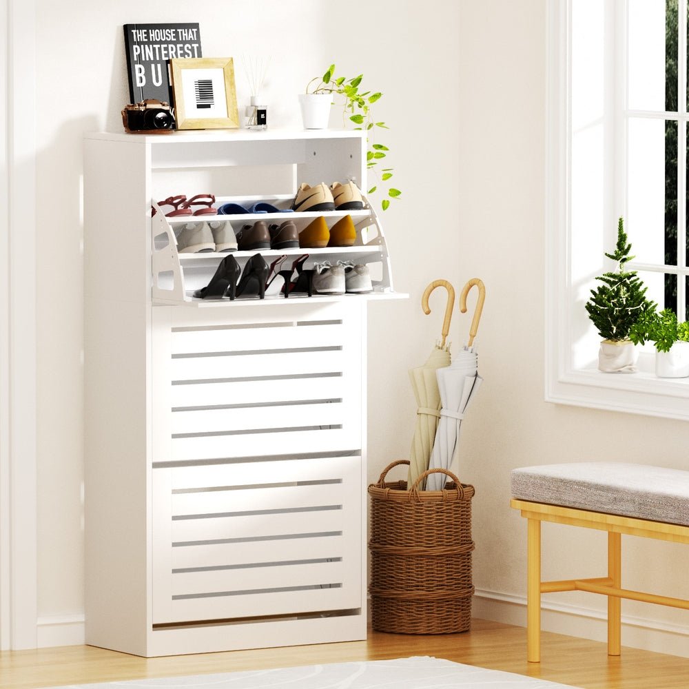 Artiss Shoe Cabinet Storage Drawer 45 Pairs White - Furniture > Living Room > Shoe Storage - Rivercity House & Home Co. (ABN 18 642 972 209) - Affordable Modern Furniture Australia