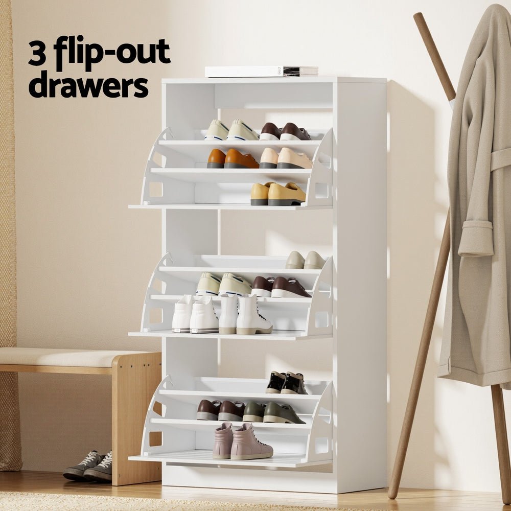 Artiss Shoe Cabinet Storage Drawer 45 Pairs White - Furniture > Living Room > Shoe Storage - Rivercity House & Home Co. (ABN 18 642 972 209) - Affordable Modern Furniture Australia