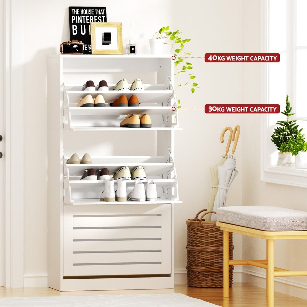 Artiss Shoe Cabinet Storage Drawer 45 Pairs White - Furniture > Living Room > Shoe Storage - Rivercity House & Home Co. (ABN 18 642 972 209) - Affordable Modern Furniture Australia