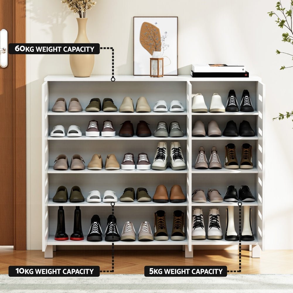 Artiss Shoe Rack Cabinet 30 Pairs Adjustable Shelf White - Furniture > Living Room > Shoe Storage - Rivercity House & Home Co. (ABN 18 642 972 209) - Affordable Modern Furniture Australia