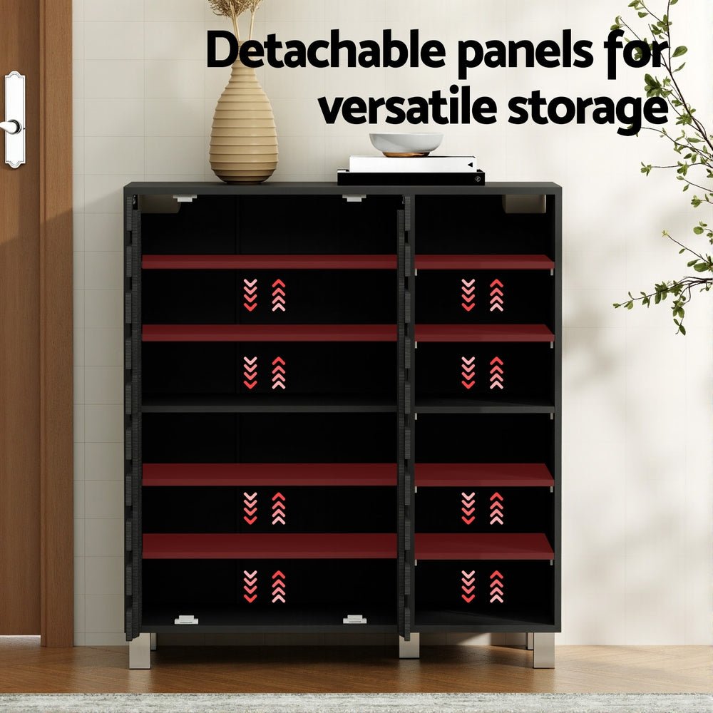 Artiss Shoe Rack Cabinet 6 Tier Storage Shelf Black - Furniture > Living Room > Shoe Storage - Rivercity House & Home Co. (ABN 18 642 972 209) - Affordable Modern Furniture Australia