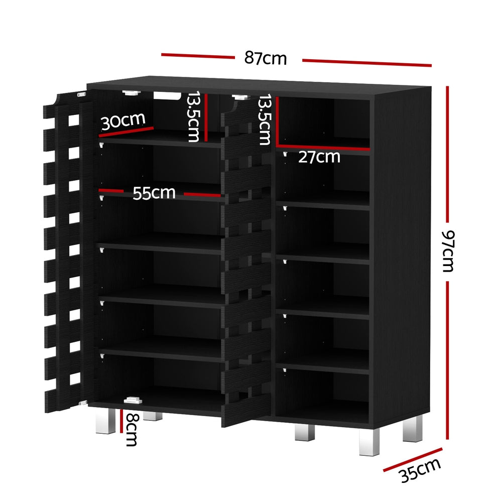 Artiss Shoe Rack Cabinet 6 Tier Storage Shelf Black - Furniture > Living Room > Shoe Storage - Rivercity House & Home Co. (ABN 18 642 972 209) - Affordable Modern Furniture Australia
