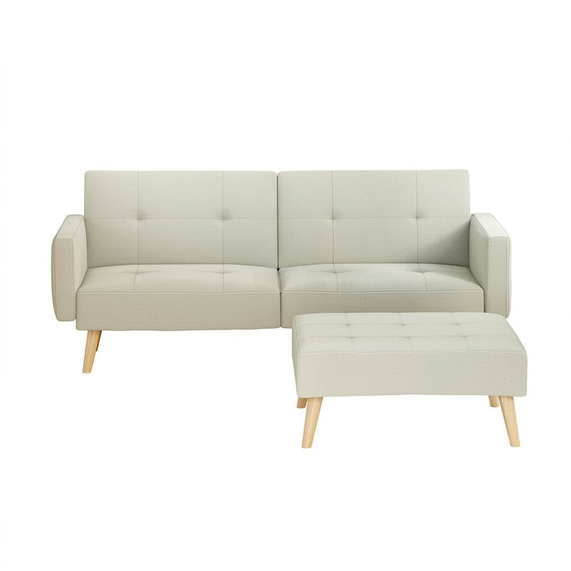 Artiss Sofa Bed Ottoman 200CM Beige Faux Linen - Furniture > Living Room - Rivercity House & Home Co. (ABN 18 642 972 209) - Affordable Modern Furniture Australia