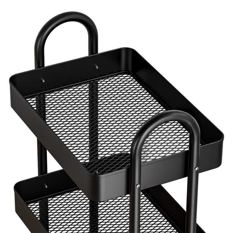 Artiss Storage Trolley Kitchen Cart 4 Tiers Black - Furniture > Dining - Rivercity House & Home Co. (ABN 18 642 972 209) - Affordable Modern Furniture Australia