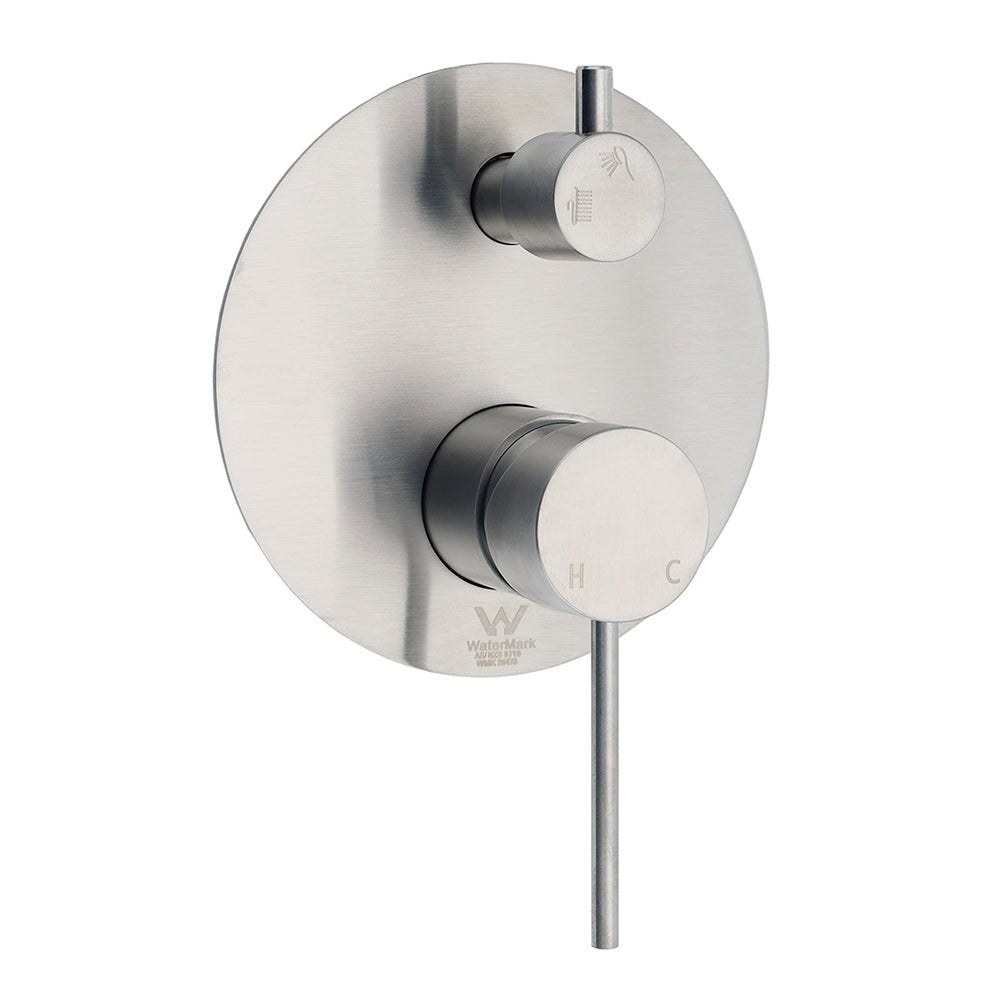 AU Round Stainless Steel Shower Mixer Diverter Brushed Nickel For Bathroom Sets - Furniture > Bathroom > Shower Heads & Screens - Rivercity House & Home Co. (ABN 18 642 972 209) - Affordable Modern Furniture Australia
