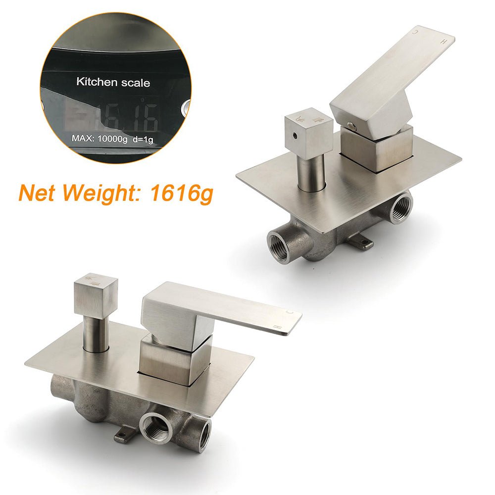 AU Standard 1/2 Inch Shower Mixer Diverter Brushed Nickel Square 2 Way Switch - Furniture > Bathroom > Shower Heads & Screens - Rivercity House & Home Co. (ABN 18 642 972 209) - Affordable Modern Furniture Australia