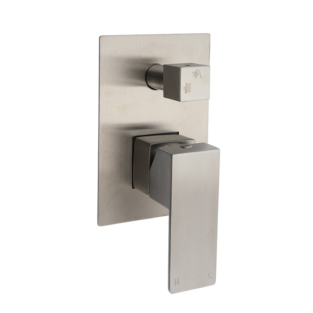 AU Standard 1/2 Inch Shower Mixer Diverter Brushed Nickel Square 2 Way Switch - Furniture > Bathroom > Shower Heads & Screens - Rivercity House & Home Co. (ABN 18 642 972 209) - Affordable Modern Furniture Australia