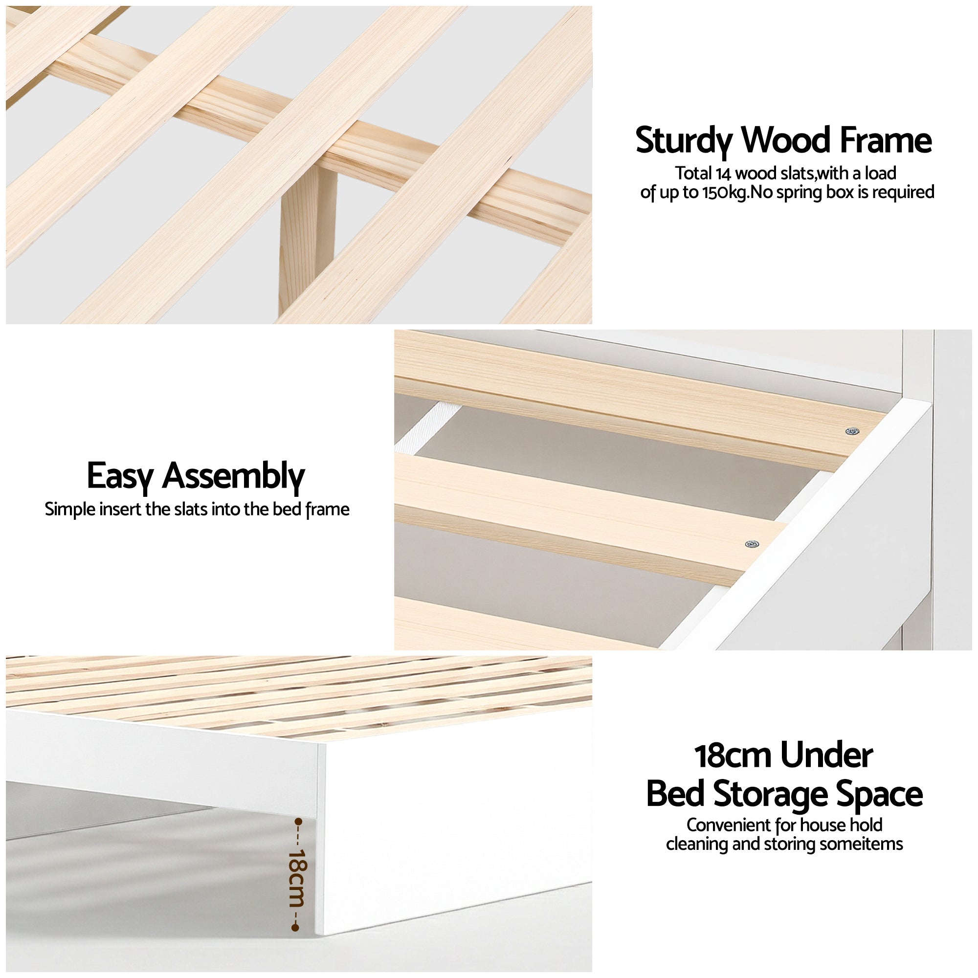 Aura Single Bed Frame with Charging Ports & 2 Drawers - White - Furniture > Bedroom > Beds & Bed Frames - Rivercity House & Home Co. (ABN 18 642 972 209) - Affordable Modern Furniture Australia