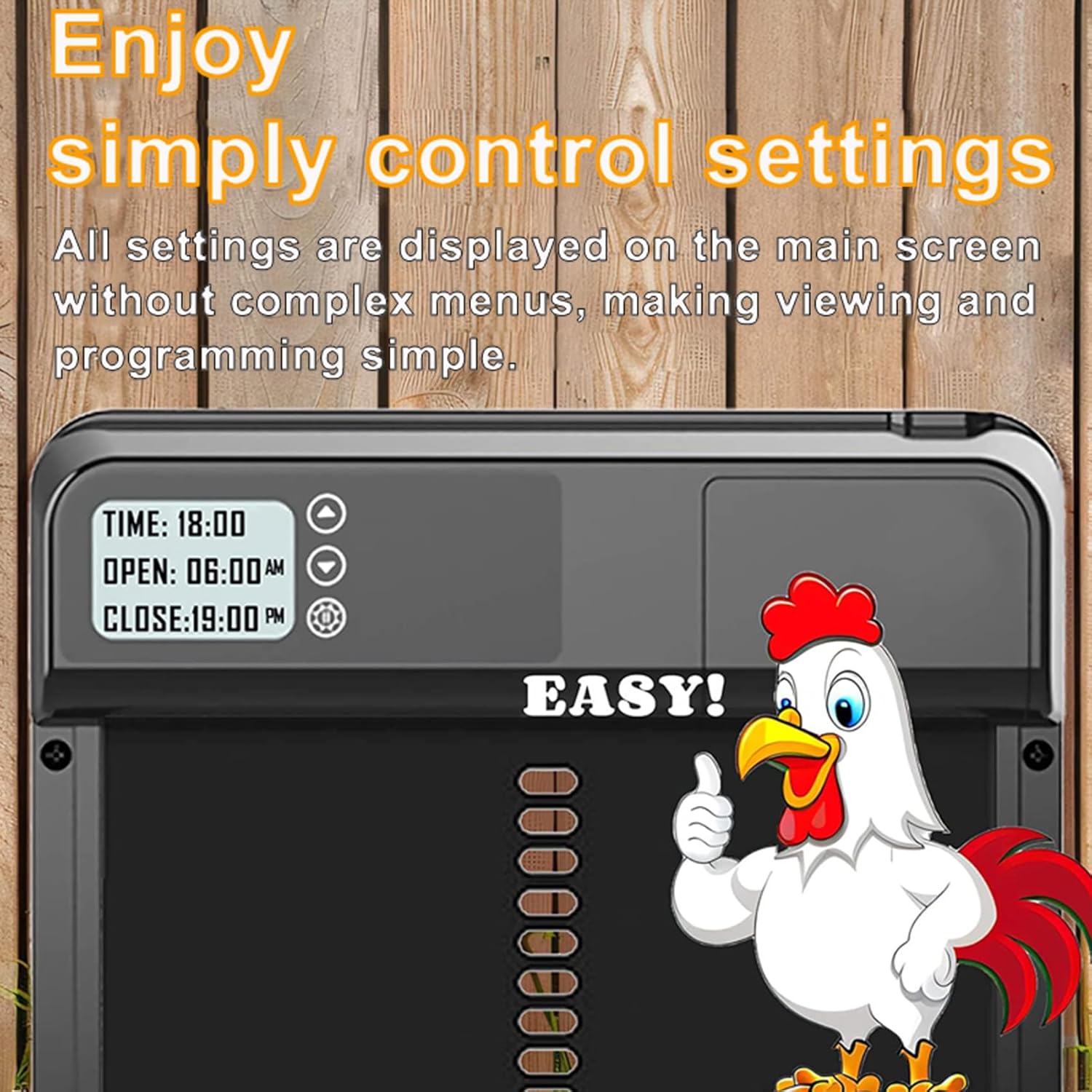Automatic Chicken Coop Door with Timer, LCD Screen & Anti - Pinch Safety - Weatherproof Battery Operated - Electronics > Business & Home Security > Electronic Door Locks - Rivercity House & Home Co. (ABN 18 642 972 209) - Affordable Modern Furniture Australia
