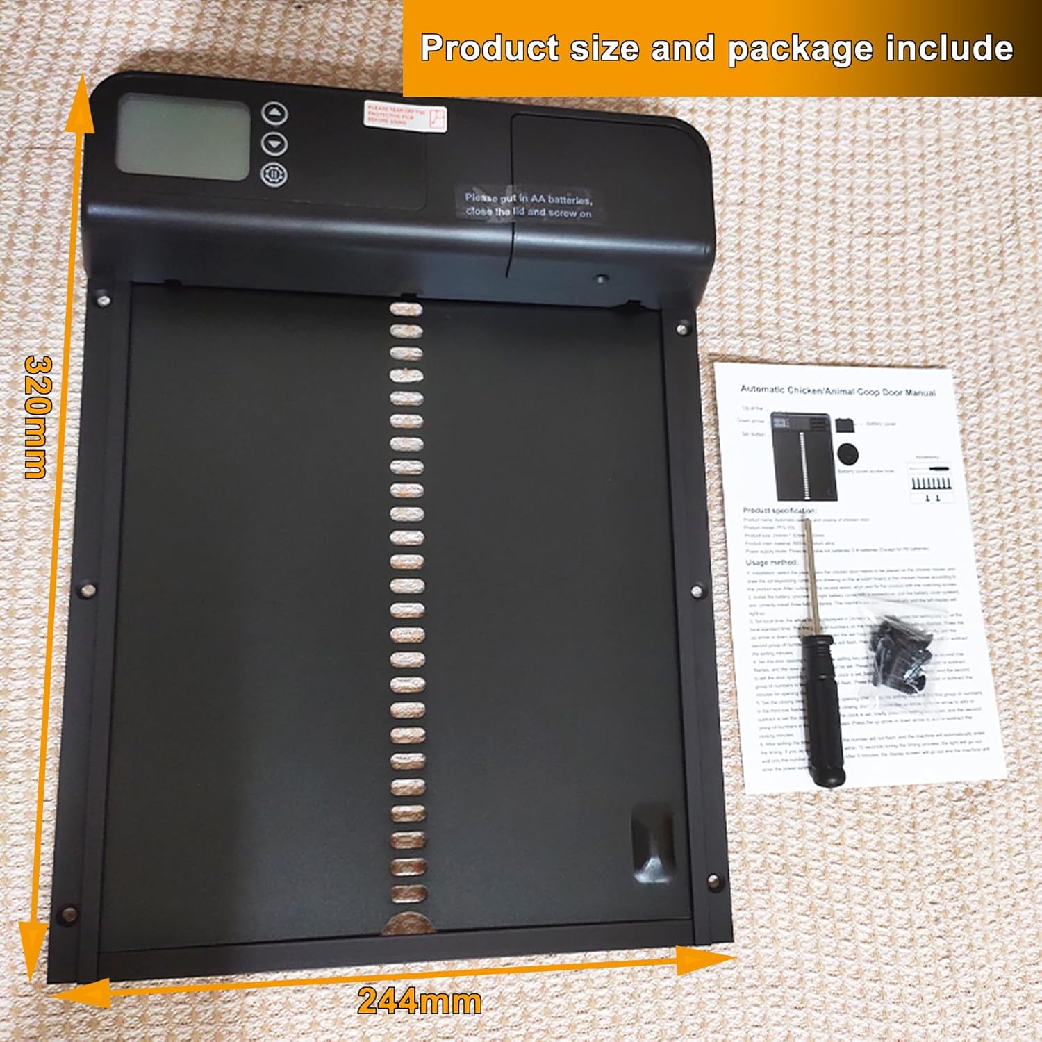 Automatic Chicken Coop Door with Timer, LCD Screen & Anti - Pinch Safety - Weatherproof Battery Operated - Electronics > Business & Home Security > Electronic Door Locks - Rivercity House & Home Co. (ABN 18 642 972 209) - Affordable Modern Furniture Australia