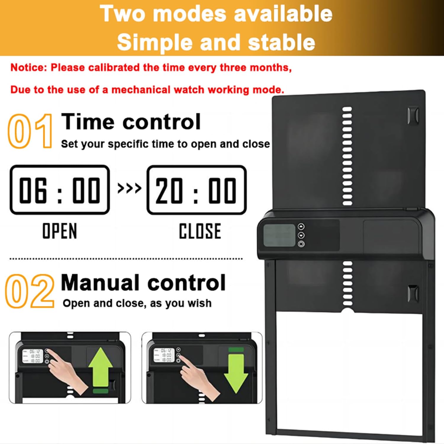 Automatic Chicken Coop Door with Timer, LCD Screen & Anti - Pinch Safety - Weatherproof Battery Operated - Electronics > Business & Home Security > Electronic Door Locks - Rivercity House & Home Co. (ABN 18 642 972 209) - Affordable Modern Furniture Australia