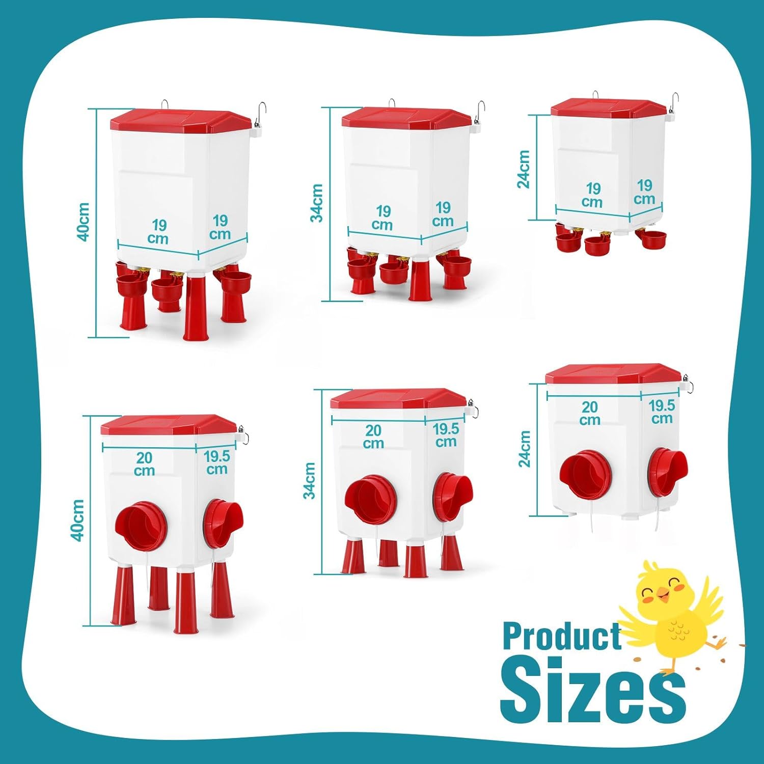 Automatic Chicken Feeder and Waterer Set 8KG Food 7L Water Capacity for Coop Chickens Ducks Quails - Red - Pet Care > Cat Supplies > Cat Bowls, Feeders & Waterers - Rivercity House & Home Co. (ABN 18 642 972 209) - Affordable Modern Furniture Australia