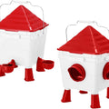 Automatic Chicken Feeder and Waterer Set 8KG Food 8L Water 4 Ports & Cups - White