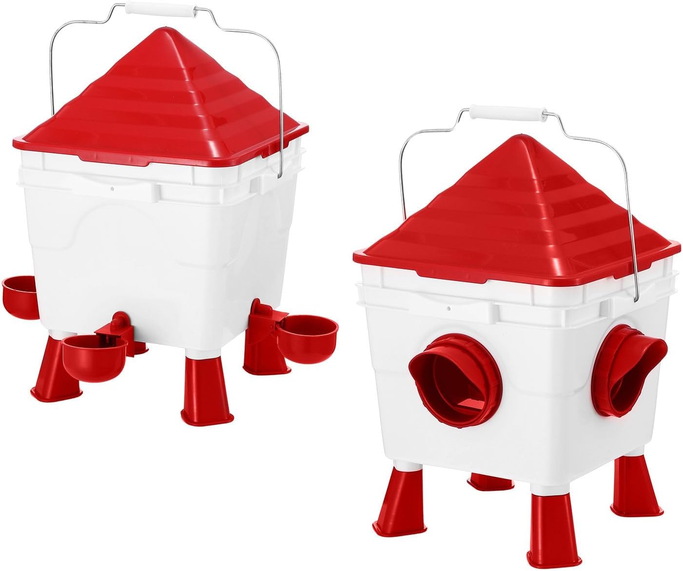 Automatic Chicken Feeder and Waterer Set 8KG Food 8L Water 4 Ports & Cups - White - Appliances > Kitchen Appliances > Water Dispensers - Rivercity House & Home Co. (ABN 18 642 972 209) - Affordable Modern Furniture Australia