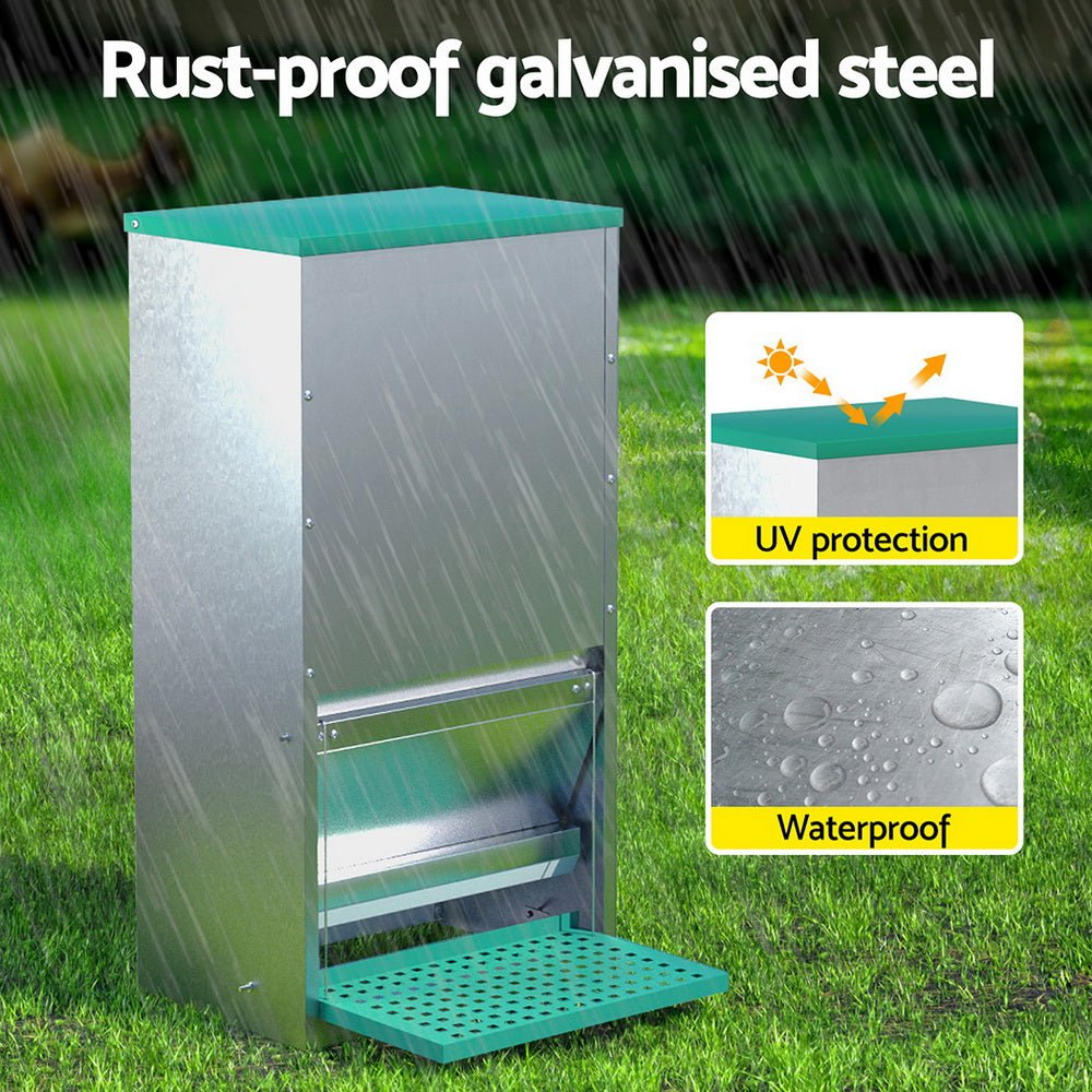 Automatic Chicken Feeder Port Coop Chick Poultry Treadle Self Opening - Pet Care > Coops & Hutches - Rivercity House & Home Co. (ABN 18 642 972 209) - Affordable Modern Furniture Australia