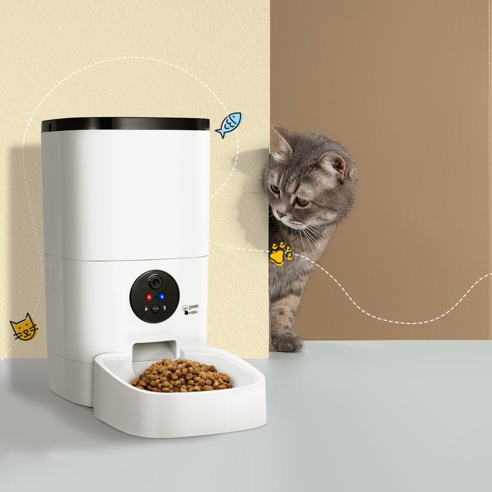 Automatic Pet Feeder 6L Wifi Camera Dog Cat Smart Food Dispenser Timer - Pet Care > Dog Supplies > Dog Bowls, Feeders & Waterers - Rivercity House & Home Co. (ABN 18 642 972 209) - Affordable Modern Furniture Australia