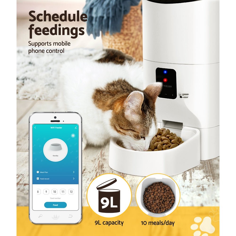 Automatic Pet Feeder 9L Wifi Auto Dog Cat Feeder Smart Food Dispenser Timer - Pet Care > Dog Supplies > Dog Bowls, Feeders & Waterers - Rivercity House & Home Co. (ABN 18 642 972 209) - Affordable Modern Furniture Australia