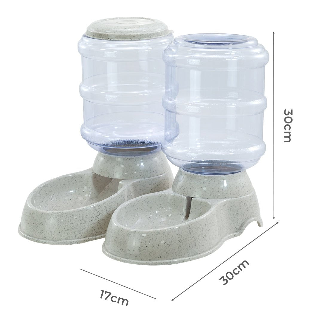 Automatic Pet Feeder and Water Dispenser Set 3.5L - White - Rivercity House & Home Co. (ABN 18 642 972 209) - Affordable Modern Furniture Australia