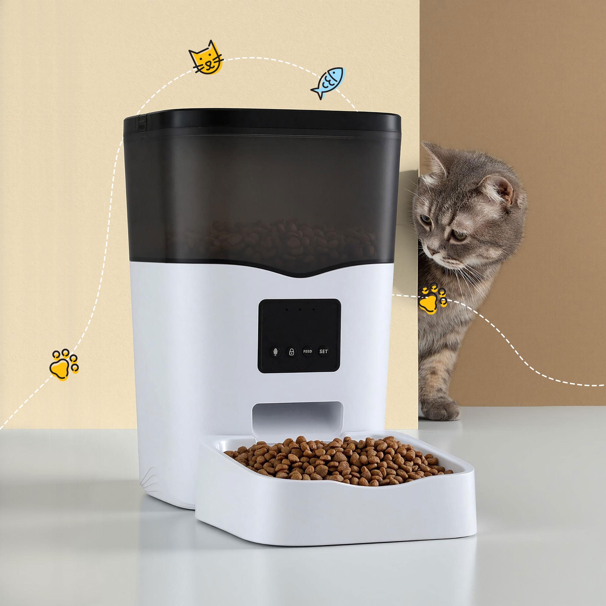 Automatic Pet Feeder Dog Cat Feeder Wifi 3L Auto Smart Food Dispenser - Pet Care > Dog Supplies > Dog Bowls, Feeders & Waterers - Rivercity House & Home Co. (ABN 18 642 972 209) - Affordable Modern Furniture Australia