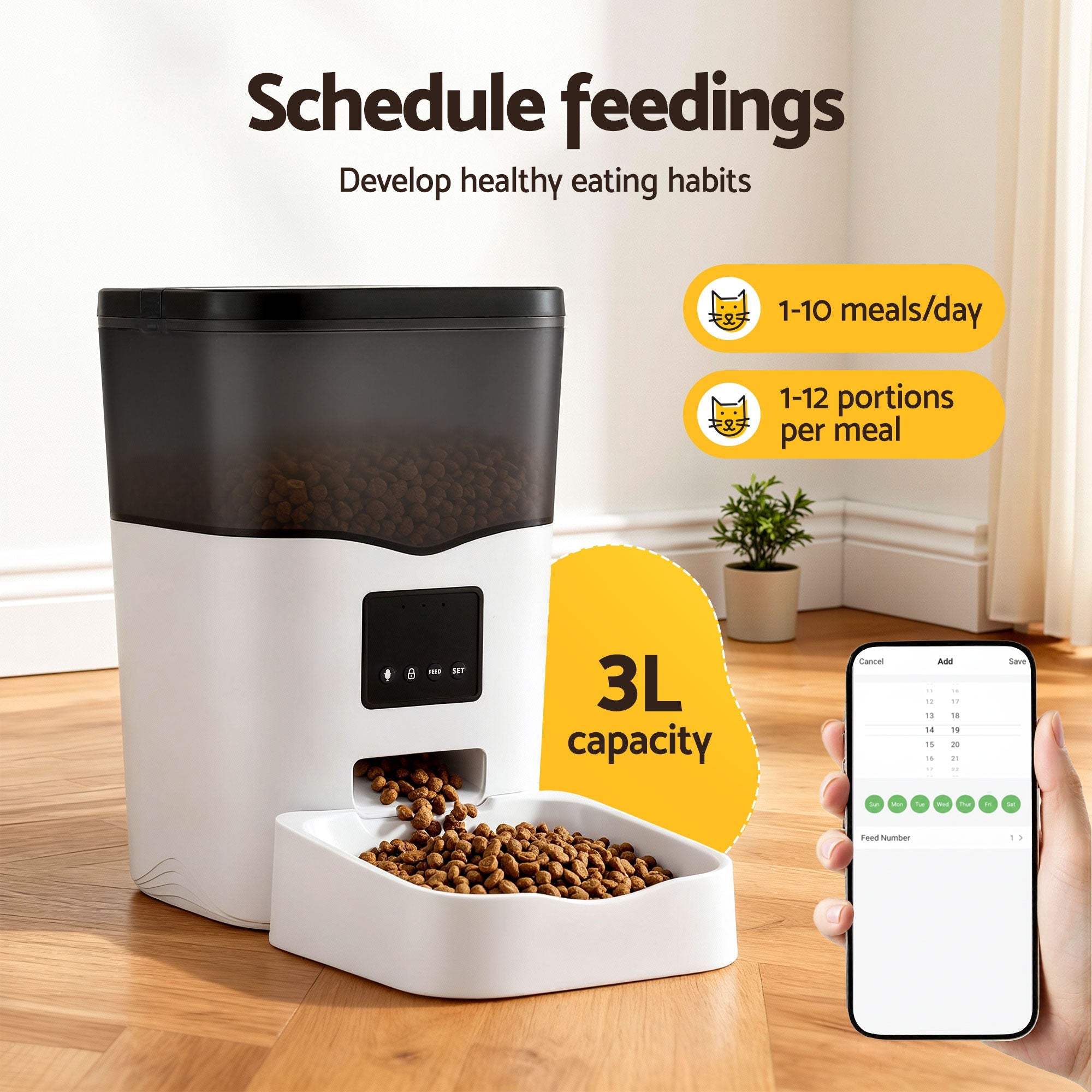 Automatic Pet Feeder Dog Cat Feeder Wifi 3L Auto Smart Food Dispenser - Pet Care > Dog Supplies > Dog Bowls, Feeders & Waterers - Rivercity House & Home Co. (ABN 18 642 972 209) - Affordable Modern Furniture Australia