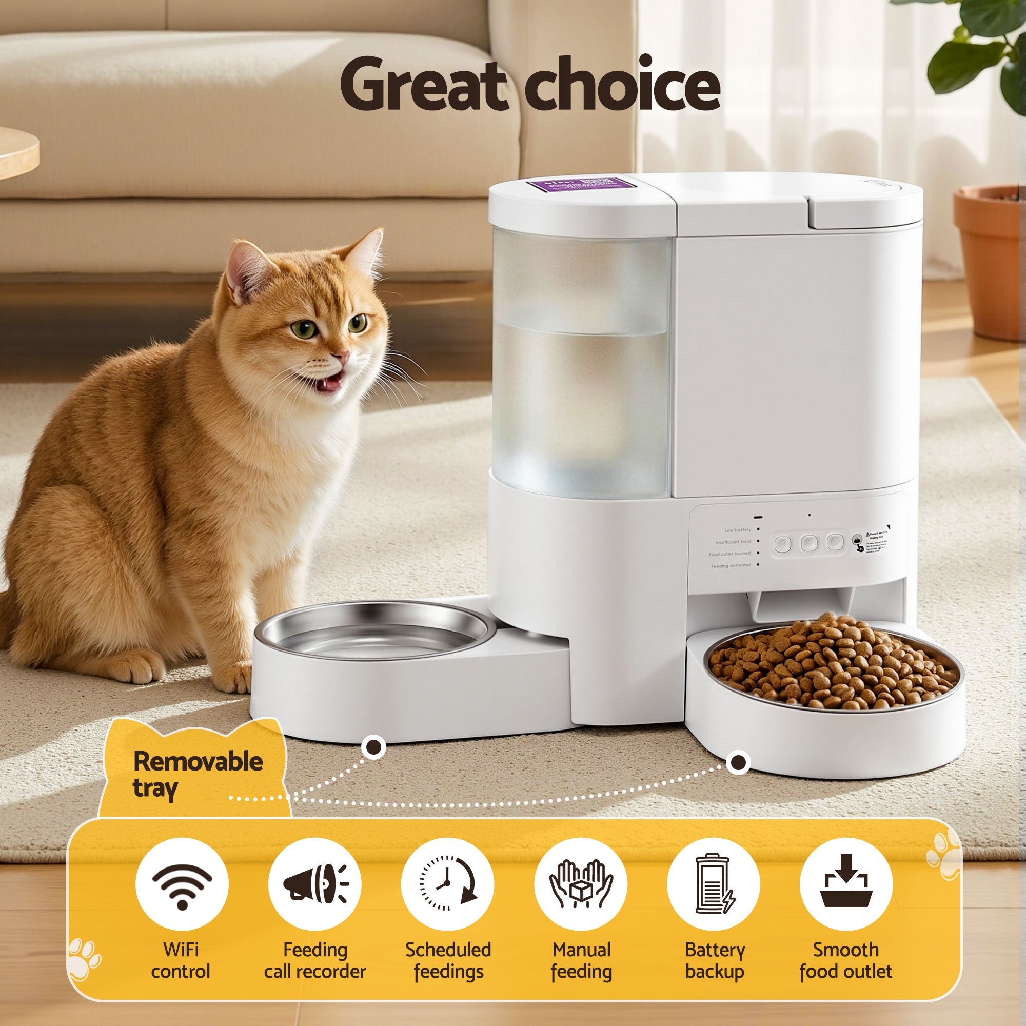 Automatic Pet Feeder Water Dispenser 2 - in - 1 Smart WiFi Dog Cat Food 4L - Pet Care > Cat Supplies > Cat Bowls, Feeders & Waterers - Rivercity House & Home Co. (ABN 18 642 972 209) - Affordable Modern Furniture Australia