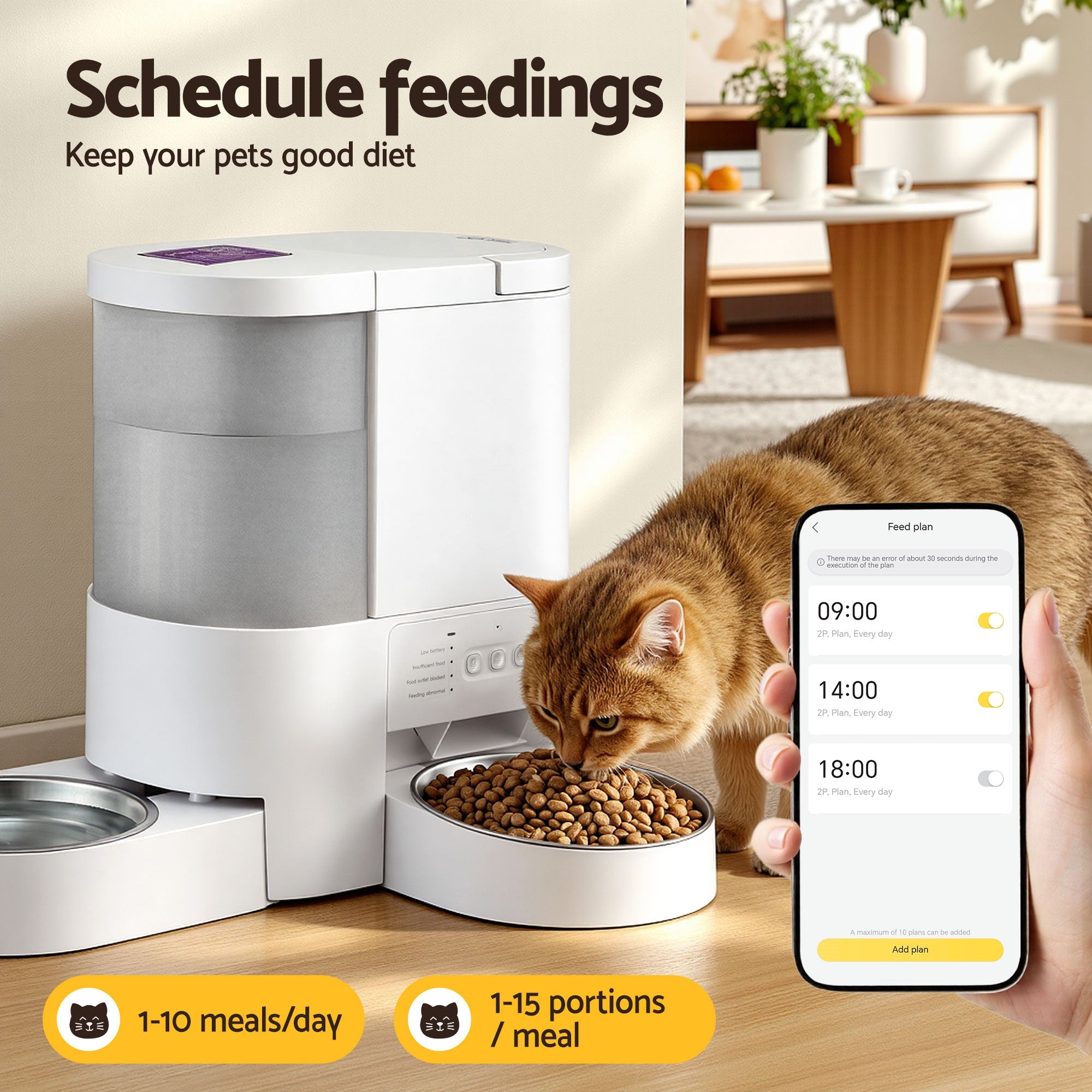 Automatic Pet Feeder Water Dispenser 2 - in - 1 Smart WiFi Dog Cat Food 4L - Pet Care > Cat Supplies > Cat Bowls, Feeders & Waterers - Rivercity House & Home Co. (ABN 18 642 972 209) - Affordable Modern Furniture Australia