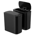 2PCS 11L Automatic Motion Sensor Trash Bin with Lid and Liner Holder - Black