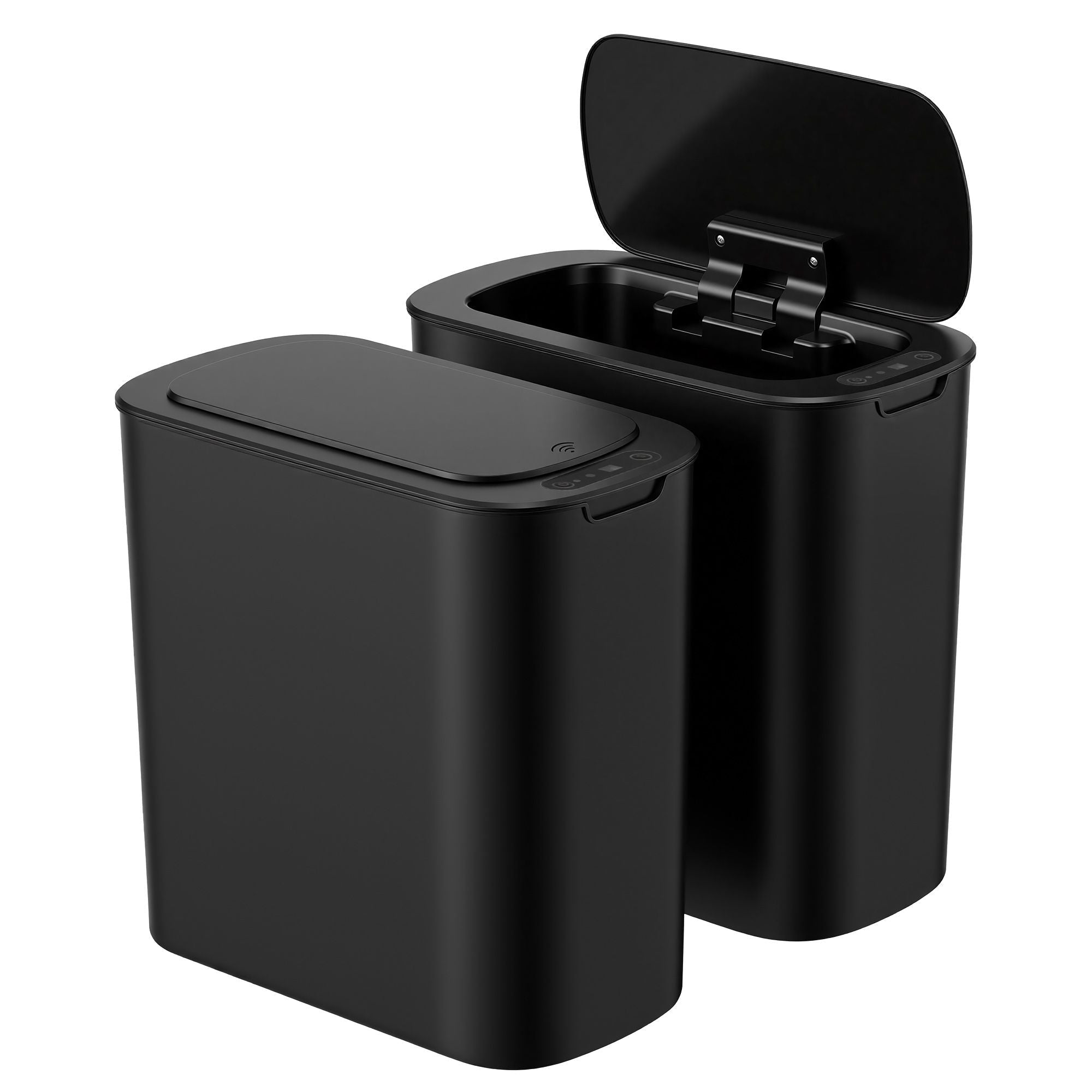 Automatic Trash Bin 2PCS with Lid 11L Motion Sensor Kitchen Bin Touchless Garbage Can Modern Black Plastic Slim Rubbish Bin with Liner Holder for Kitchen, Home, Office - Home & Garden > Kitchen Bins > Automatic Bins - Rivercity House & Home Co. (ABN 18 642 972 209) - Affordable Modern Furniture Australia