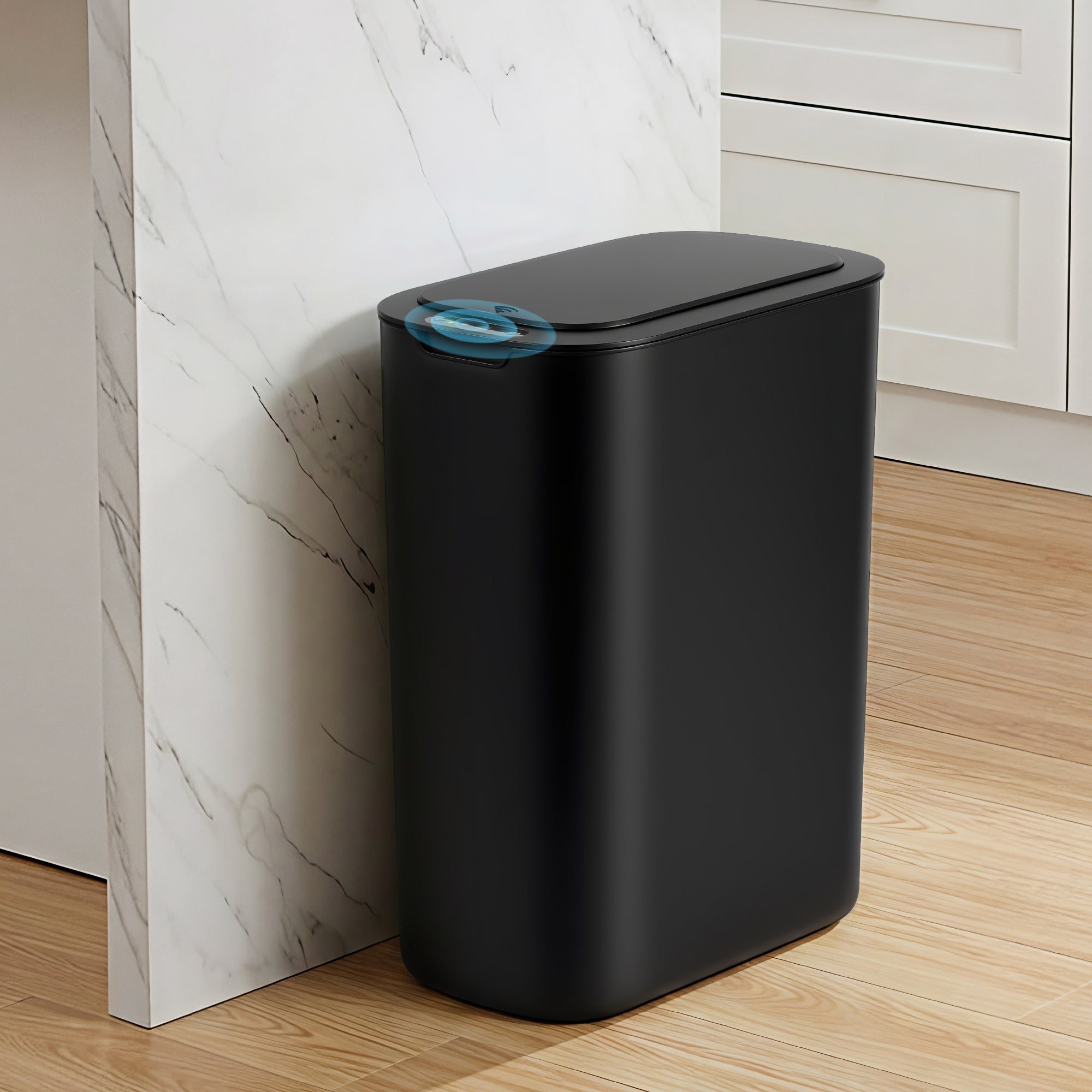Automatic Trash Bin with Lid 25L Motion Sensor Kitchen Bin Touchless Garbage Can Plastic Slim Rubbish Bin with Liner Holder for Kitchen, Home, Office, Black - Home & Garden > Kitchen Bins > Automatic Bins - Rivercity House & Home Co. (ABN 18 642 972 209) - Affordable Modern Furniture Australia