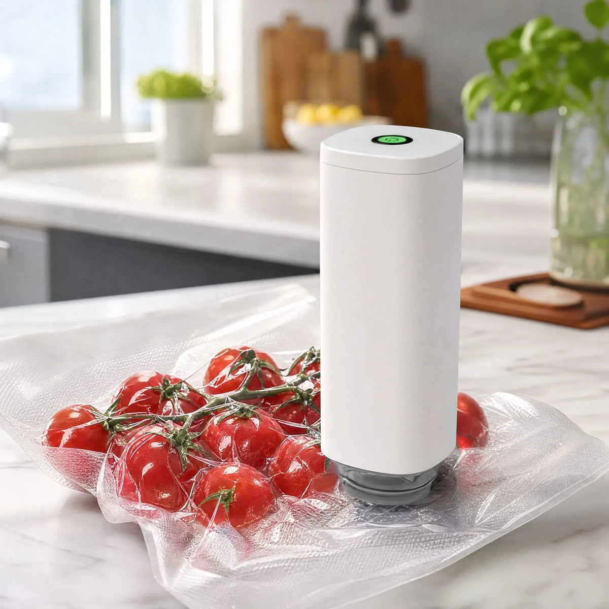 Automatic Vacuum Sealer Kit with 10 Reusable Bags - White - Home & Garden > Kitchenware > Kitchen Knives - Rivercity House & Home Co. (ABN 18 642 972 209) - Affordable Modern Furniture Australia