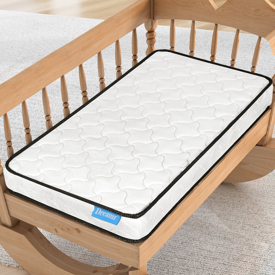 Baby Cot Spring Mattress Firm 70x130cm - White - Rivercity House & Home Co. (ABN 18 642 972 209) - Affordable Modern Furniture Australia
