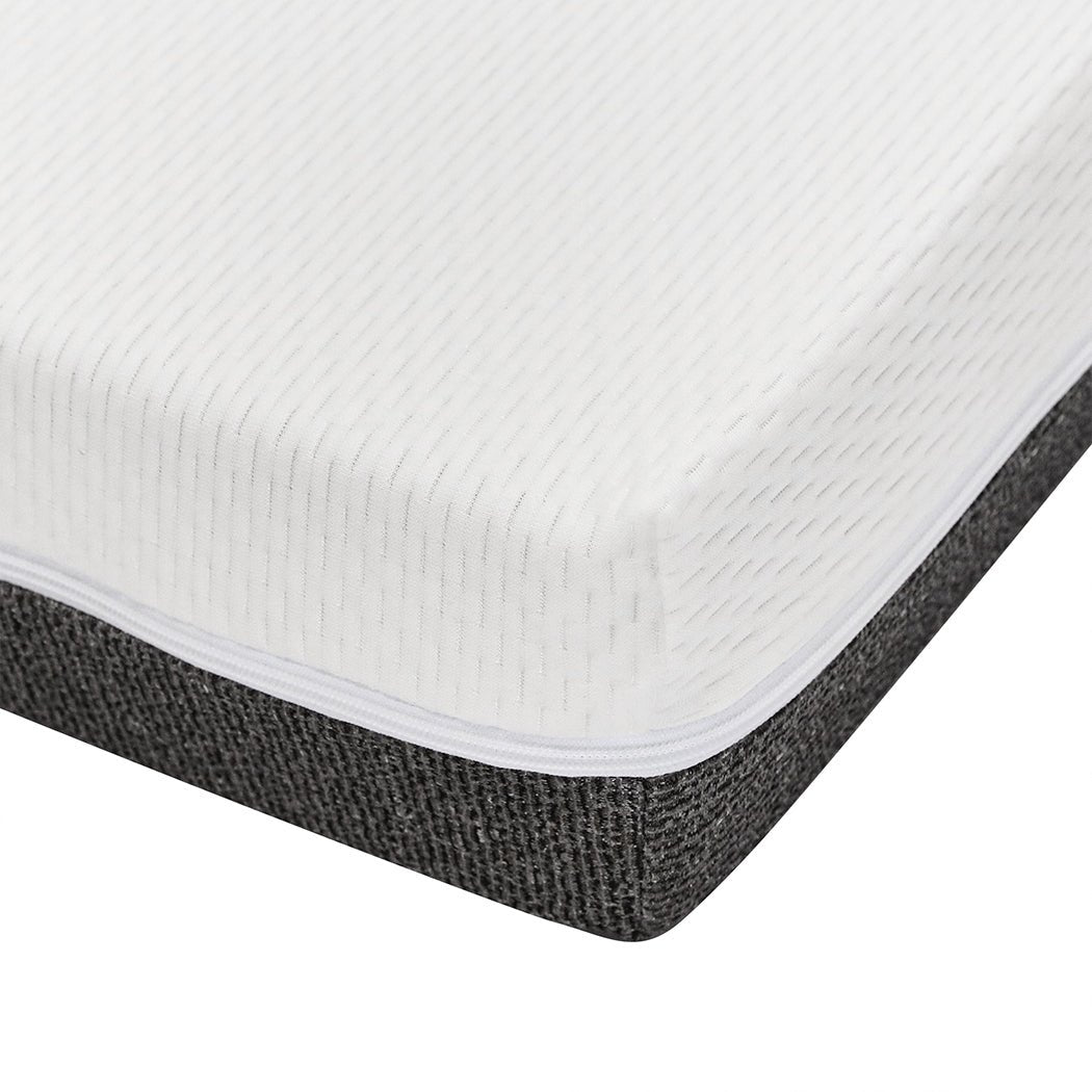 Baby Kids Gel Memory Foam Mattress with Reversible Firmness - White/Black - Rivercity House & Home Co. (ABN 18 642 972 209) - Affordable Modern Furniture Australia