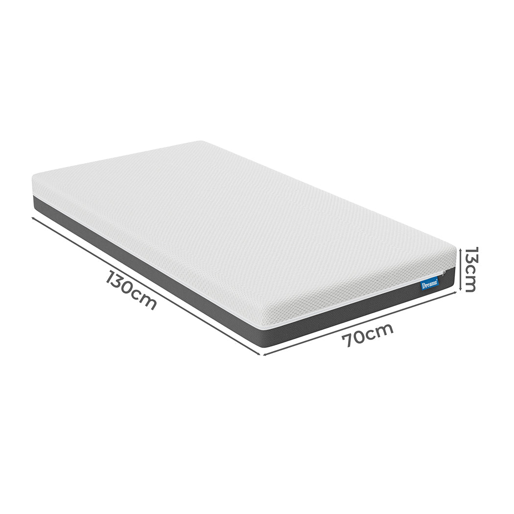 Baby Kids Gel Memory Foam Mattress with Reversible Firmness - White/Black - Rivercity House & Home Co. (ABN 18 642 972 209) - Affordable Modern Furniture Australia
