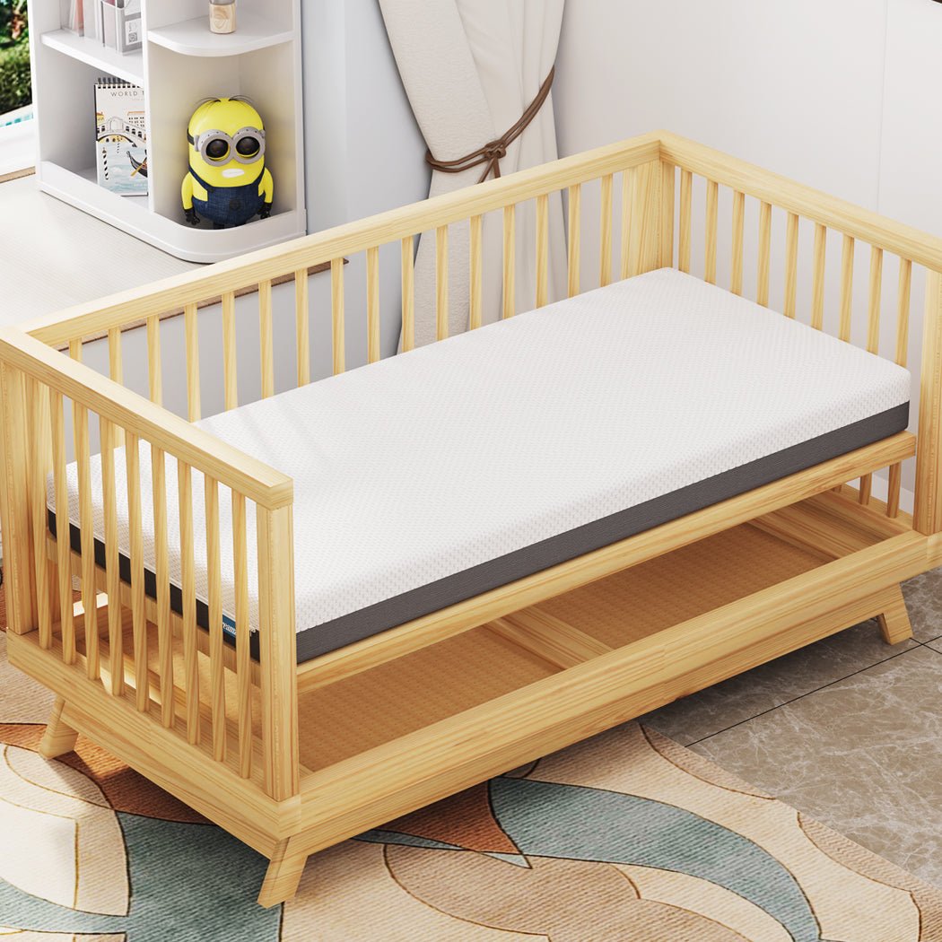 Baby Kids Gel Memory Foam Mattress with Reversible Firmness - White/Black - Rivercity House & Home Co. (ABN 18 642 972 209) - Affordable Modern Furniture Australia