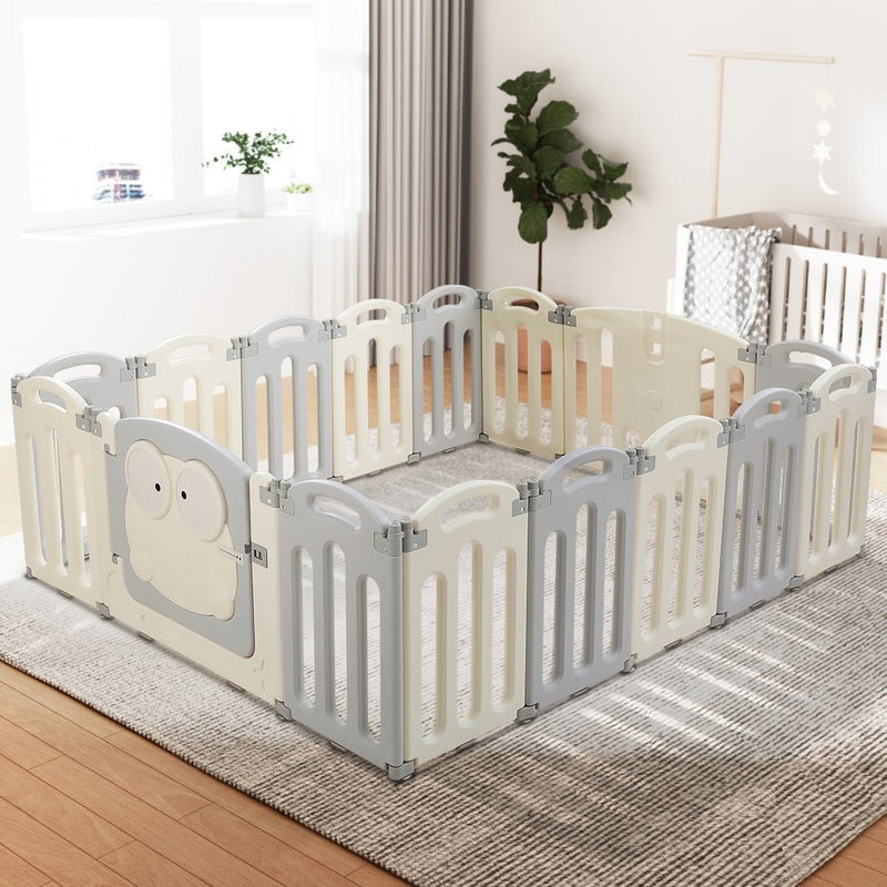 Baby Playpen 16 Panels Foldable Toddler Fence Safety Play Activity Centre - Baby & Kids > Nursing - Rivercity House & Home Co. (ABN 18 642 972 209) - Affordable Modern Furniture Australia