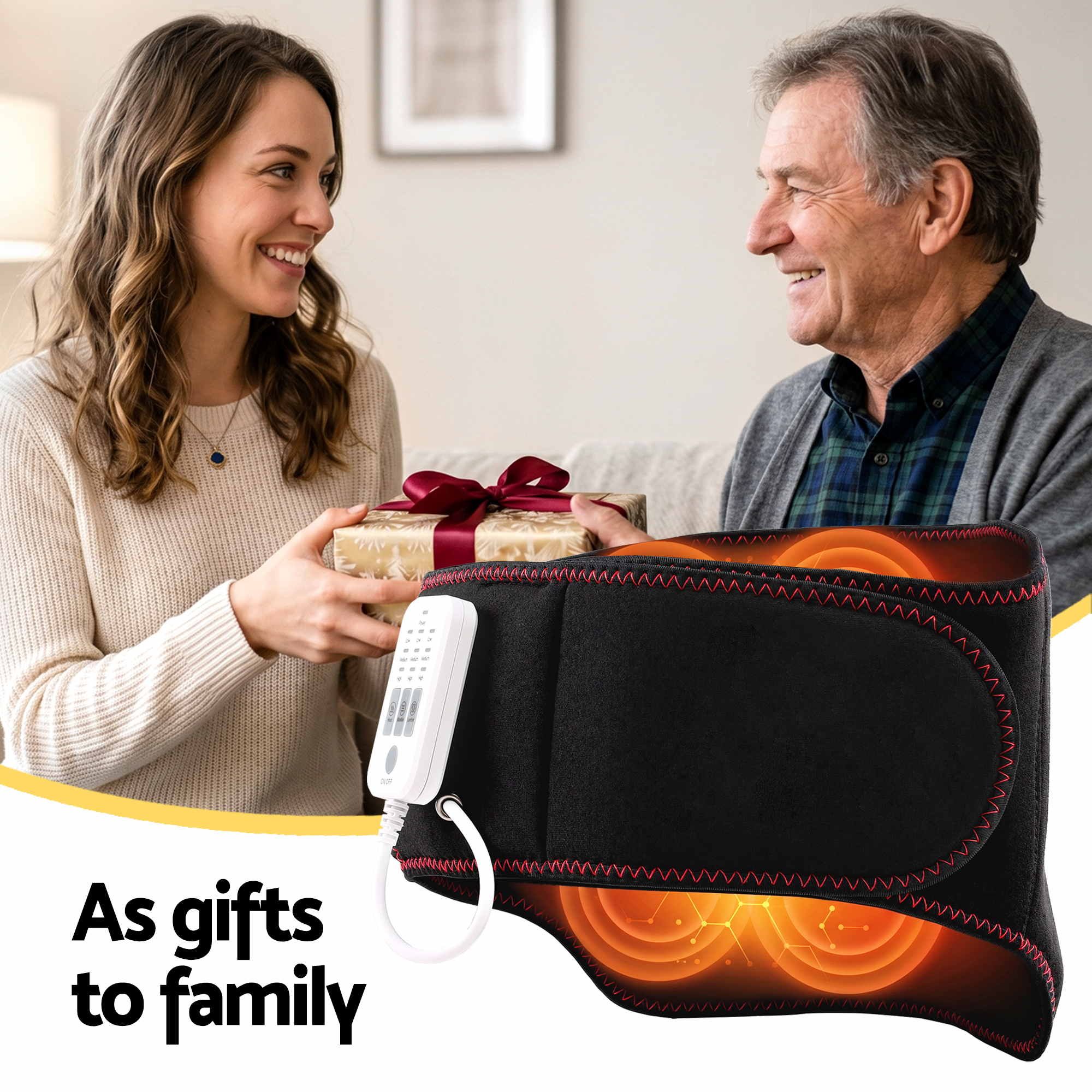 Back Massager for Sciatica Relief, Airbag Traction and Heat Lumbar Support Belt, 124cm - Health & Beauty > Massage & Relaxation > Massagers - Rivercity House & Home Co. (ABN 18 642 972 209) - Affordable Modern Furniture Australia