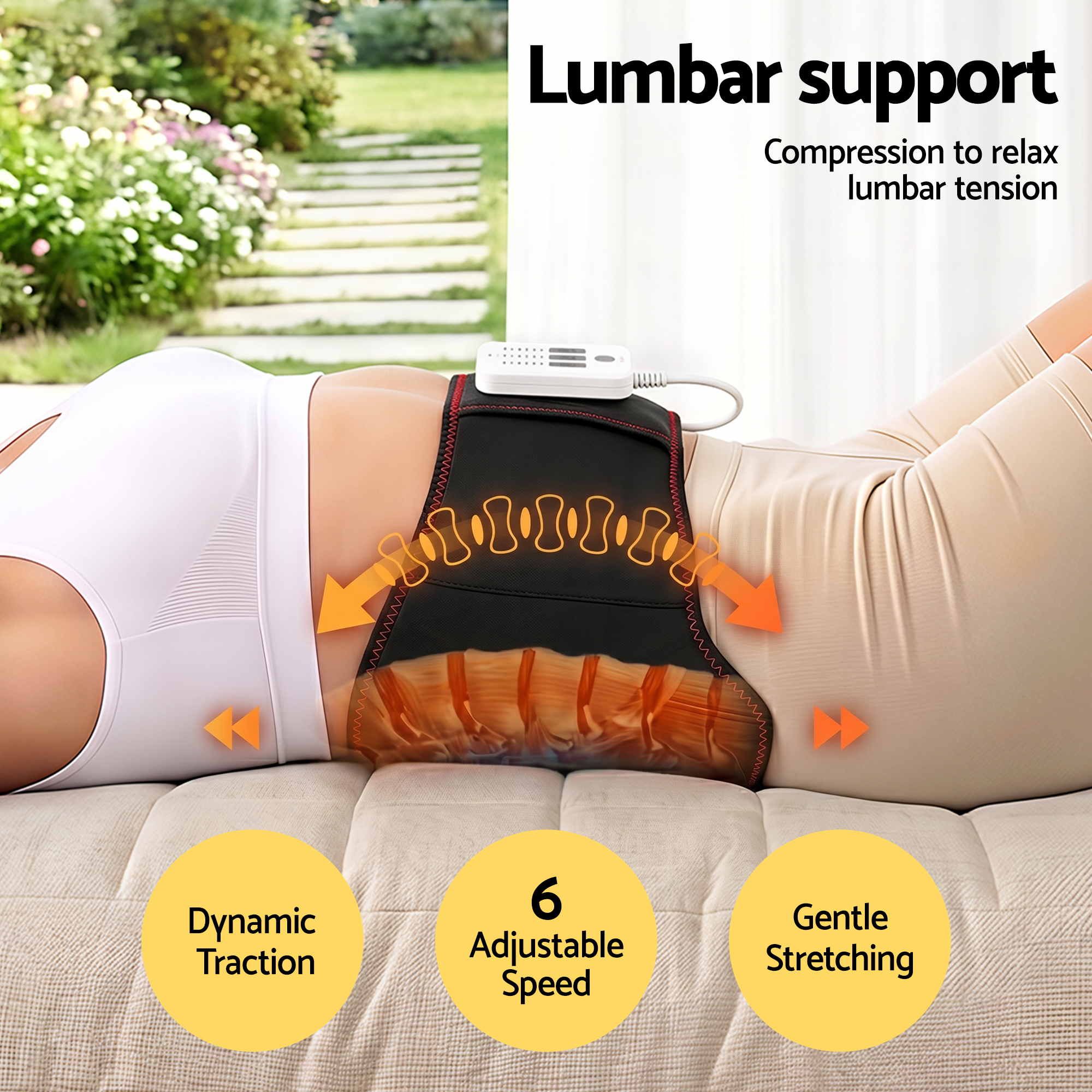 Back Massager for Sciatica Relief, Airbag Traction and Heat Lumbar Support Belt, 124cm - Health & Beauty > Massage & Relaxation > Massagers - Rivercity House & Home Co. (ABN 18 642 972 209) - Affordable Modern Furniture Australia