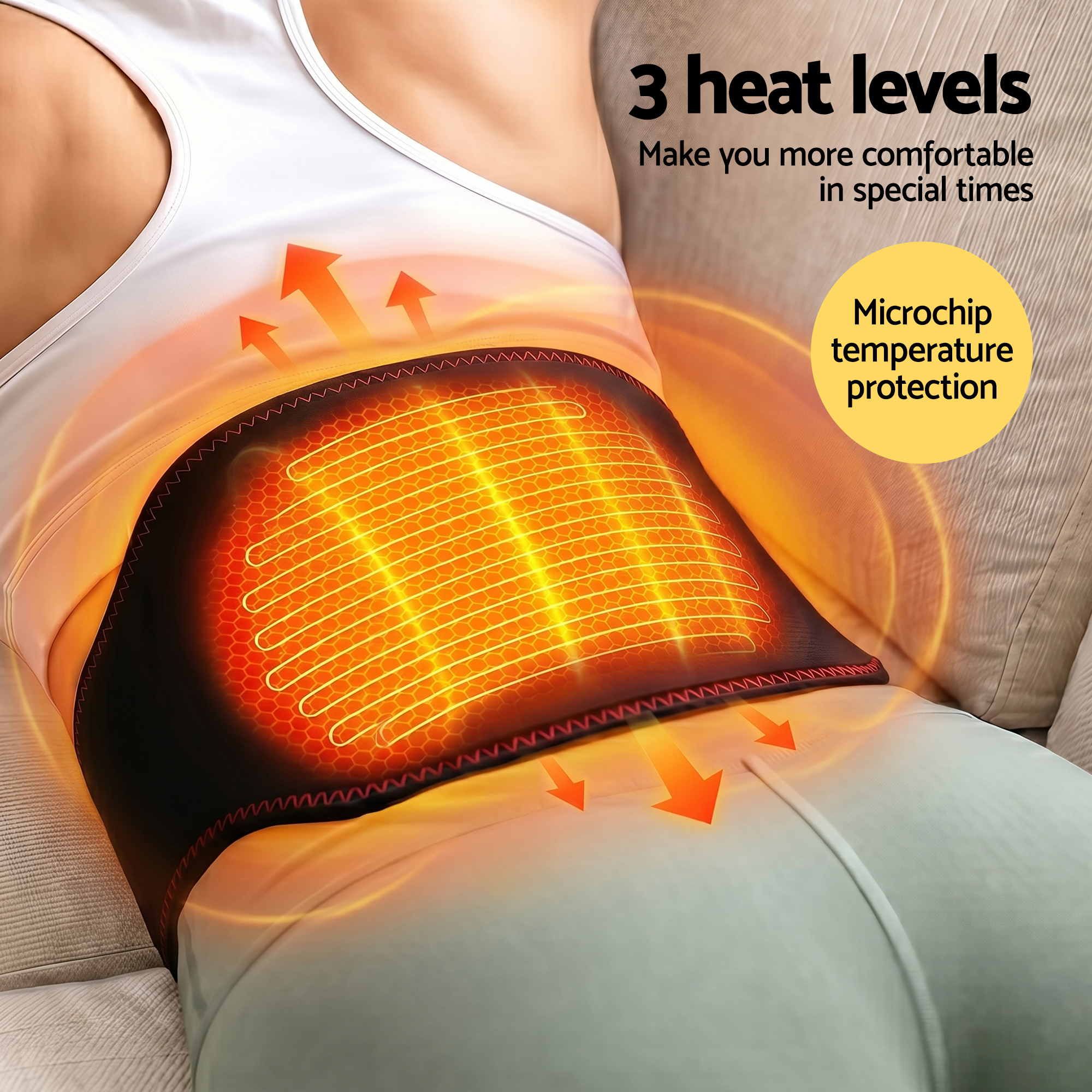 Back Massager for Sciatica Relief, Airbag Traction and Heat Lumbar Support Belt, 124cm - Health & Beauty > Massage & Relaxation > Massagers - Rivercity House & Home Co. (ABN 18 642 972 209) - Affordable Modern Furniture Australia