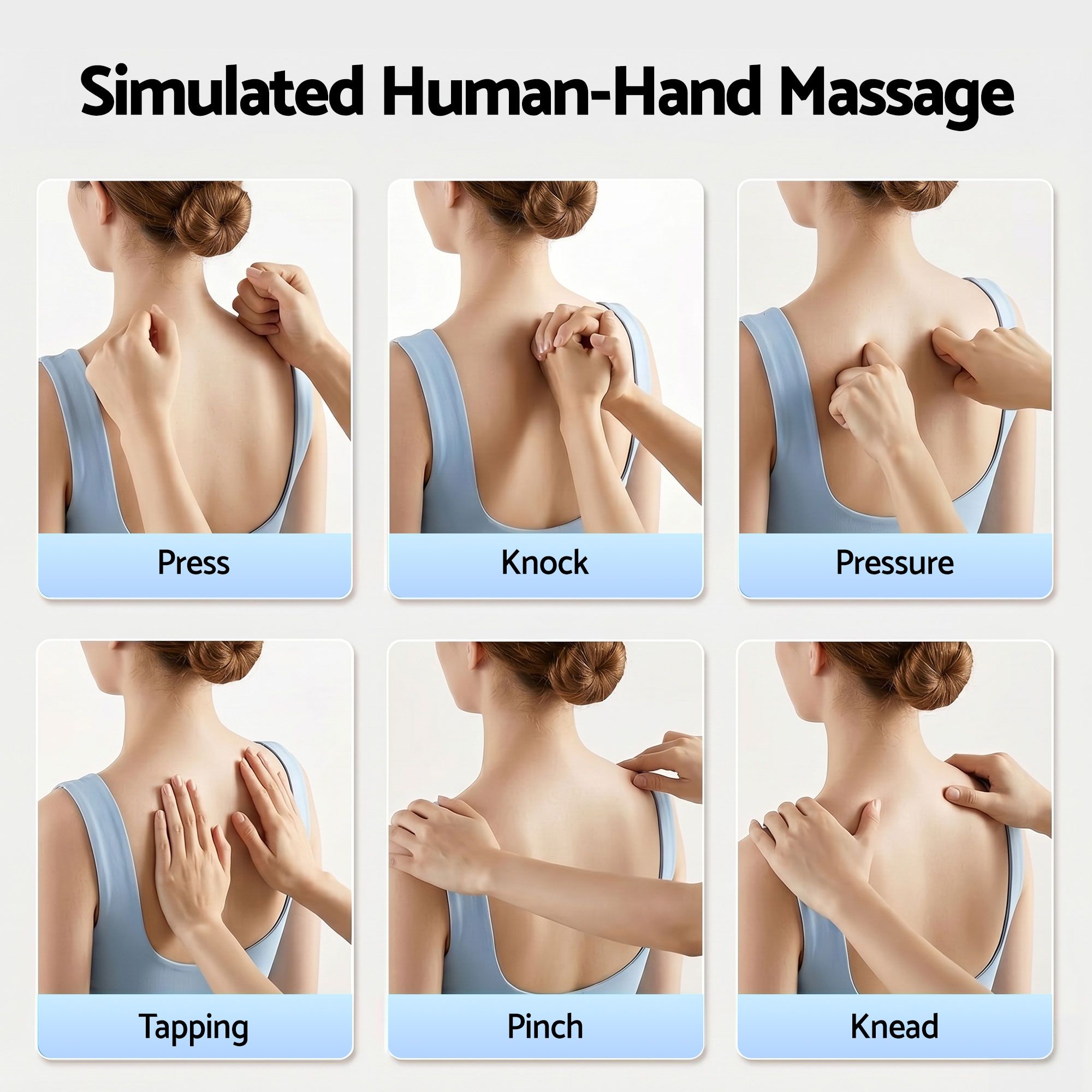 Back Massager with Heat and Traction, Neck and Shoulder Massage Pillow, Ergonomic Backrest for Office Chair & Sofa, Lumbar Support Cushion with 2 - Level Thermal Relief, 6 Modes for Cervical & Full Body Pain Relief, Large - Health & Beauty > Massage & Relaxation > Massagers - Rivercity House & Home Co. (ABN 18 642 972 209) - Affordable Modern Furniture Australia
