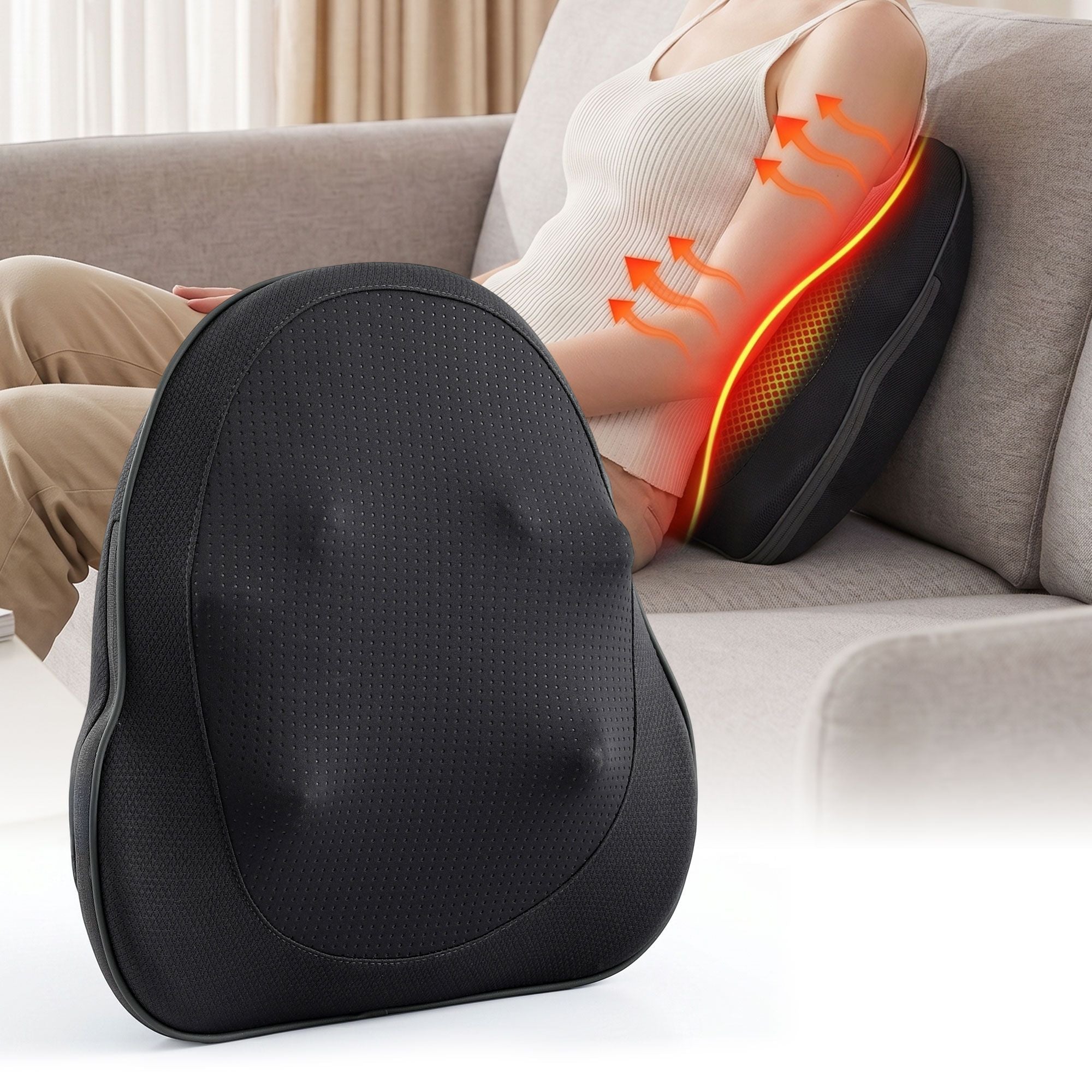 Back Massager with Heat, Cordless Electric Neck & Shoulder Massager Pillow, 3 - Speed Deep Tissue Kneading for Lumbar, Thigh & Calf, Portable Muscle Relief for Home & Office Use - Health & Beauty > Massage & Relaxation > Massagers - Rivercity House & Home Co. (ABN 18 642 972 209) - Affordable Modern Furniture Australia