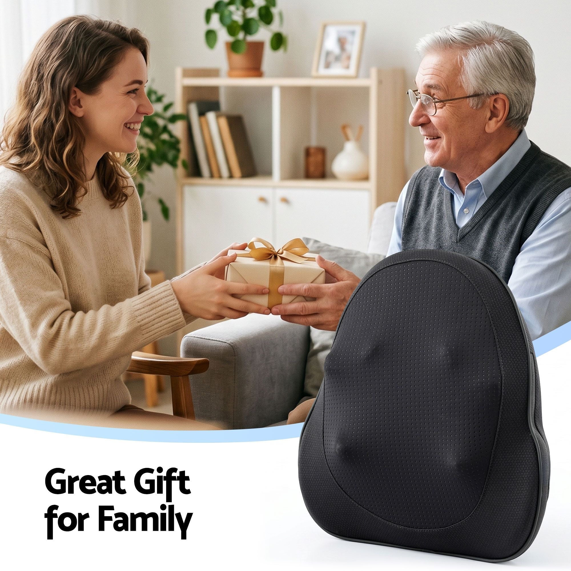 Back Massager with Heat, Cordless Electric Neck & Shoulder Massager Pillow, 3 - Speed Deep Tissue Kneading for Lumbar, Thigh & Calf, Portable Muscle Relief for Home & Office Use - Health & Beauty > Massage & Relaxation > Massagers - Rivercity House & Home Co. (ABN 18 642 972 209) - Affordable Modern Furniture Australia