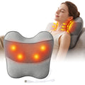 Back Massager with Heat, USB Neck and Shoulder Massage Pillow, 3-Speed Ergonomic Lumbar Support Cushion for Office Chair, Portable Muscle Relief for Back, Thigh & Calf, Grey