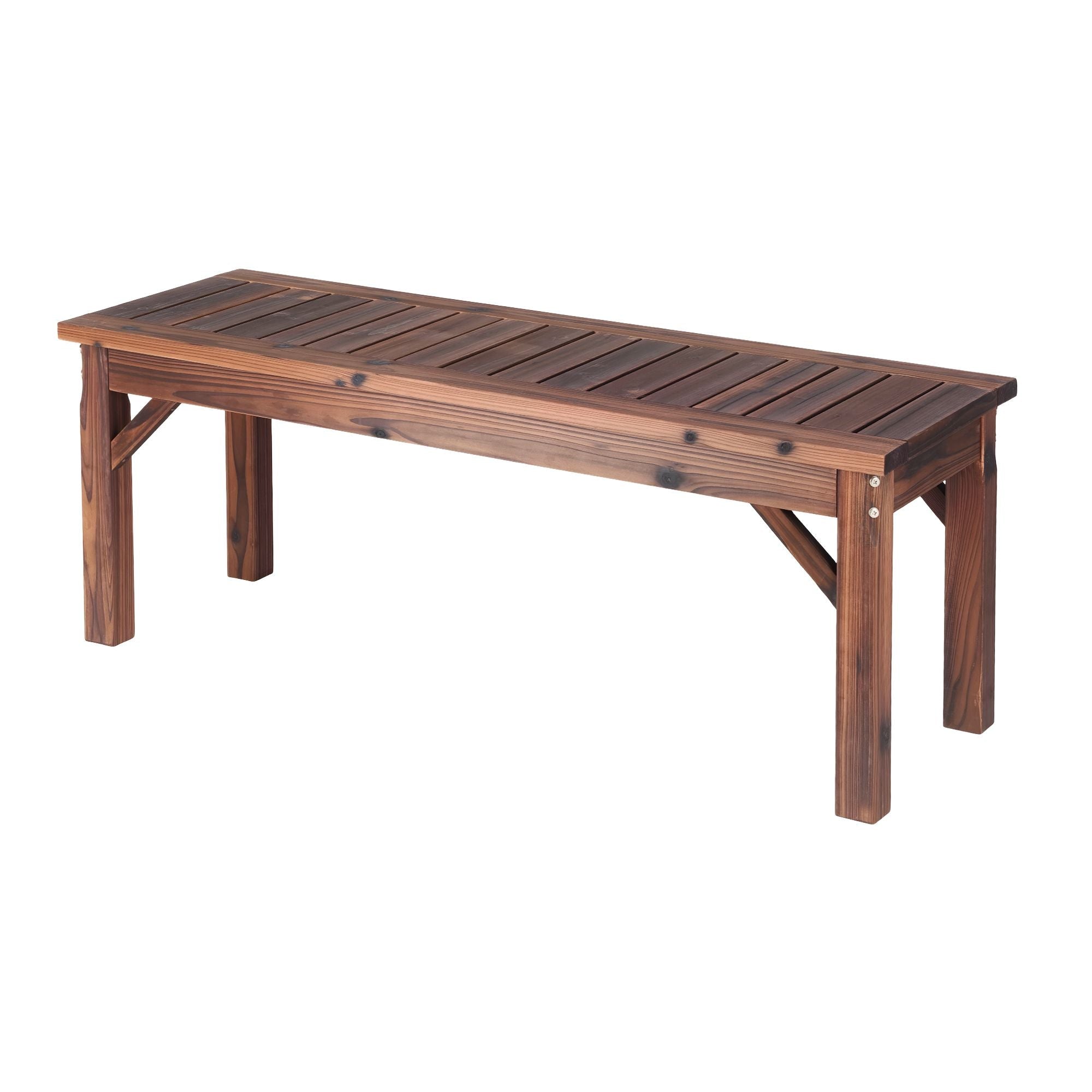 Backless Garden Bench 120cm Solid Fir Wood Seat - Brown - Furniture > Outdoor > Outdoor Chairs - Rivercity House & Home Co. (ABN 18 642 972 209) - Affordable Modern Furniture Australia