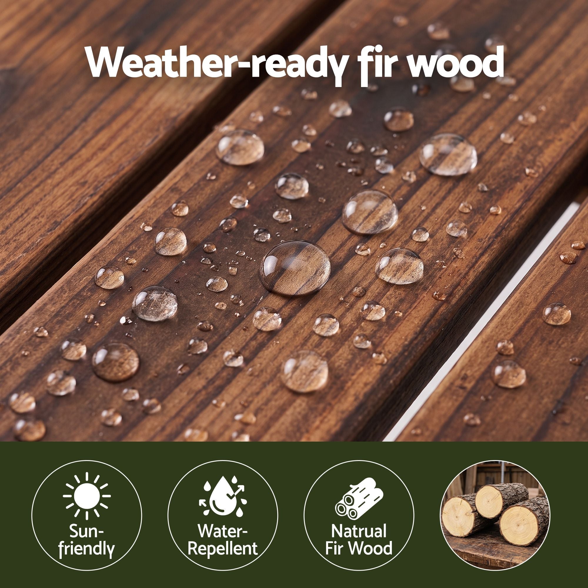 Backless Garden Bench 120cm Solid Fir Wood Seat - Brown - Furniture > Outdoor > Outdoor Chairs - Rivercity House & Home Co. (ABN 18 642 972 209) - Affordable Modern Furniture Australia