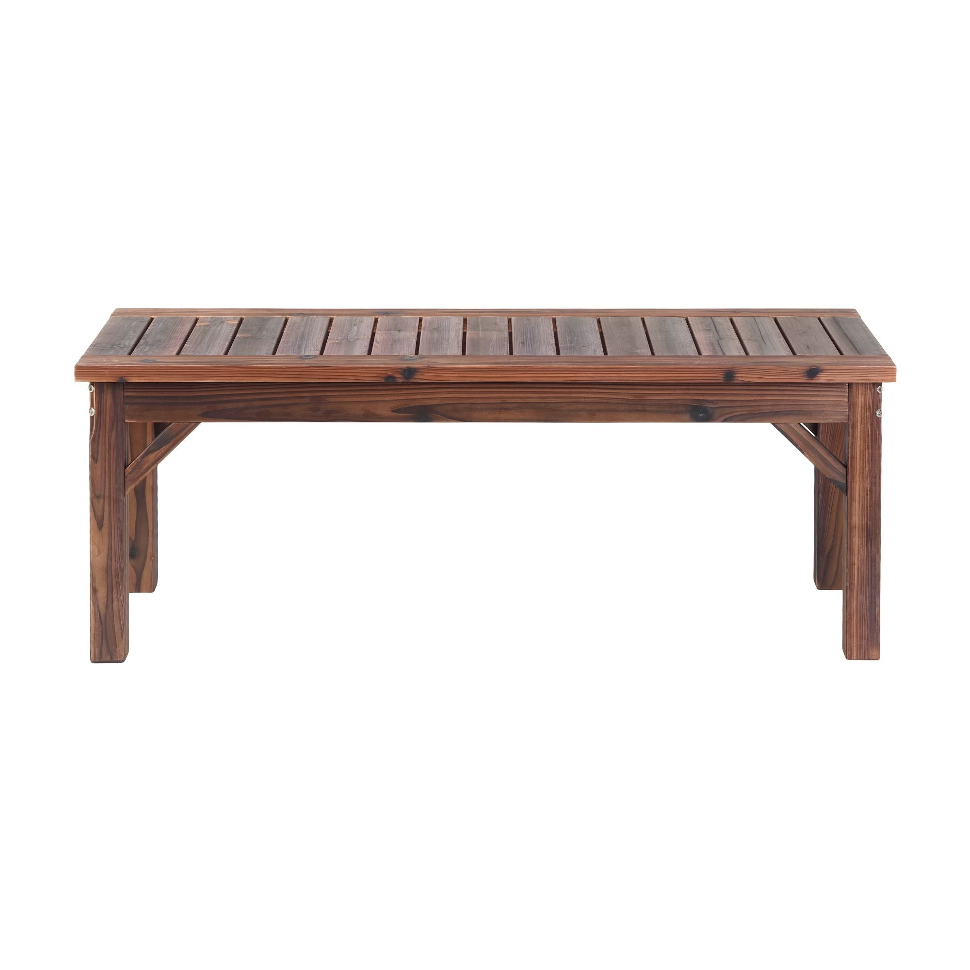 Backless Garden Bench 120cm Solid Fir Wood Seat - Brown - Furniture > Outdoor > Outdoor Chairs - Rivercity House & Home Co. (ABN 18 642 972 209) - Affordable Modern Furniture Australia